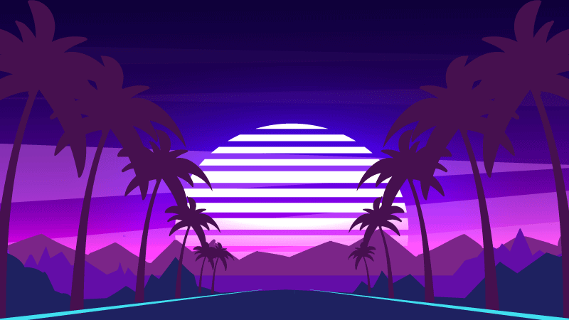 moderný vinylový koberec retro estetika západu slnka - Tenstickers