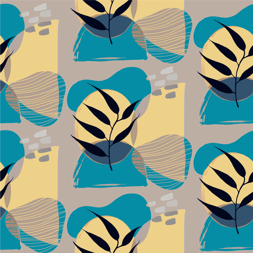 vinylový koberec s kvetmi abstraktný botanický vzor - Tenstickers