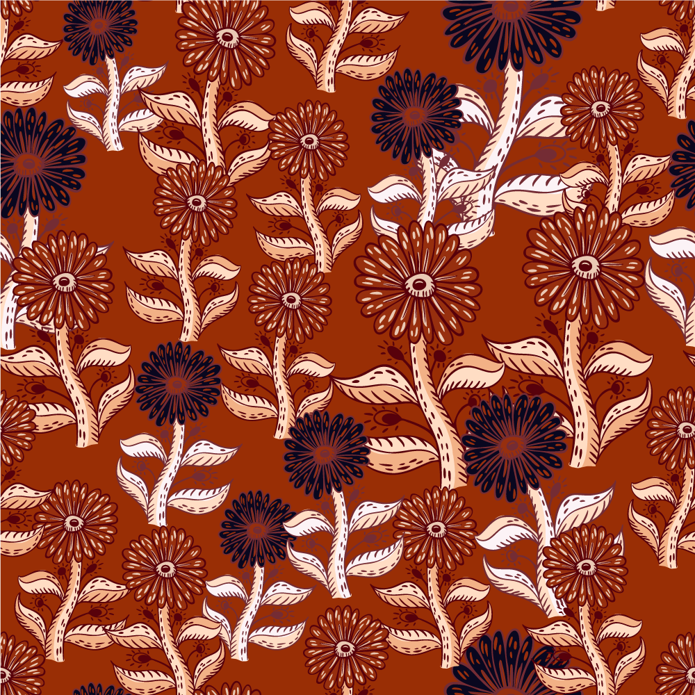 vinylový koberec s kvetmi harmónia kvetinového vzoru - Tenstickers