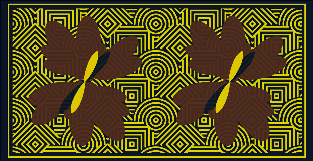 Vinylový koberec s geometrickými tvarmi kvetinový kontrast - Tenstickers