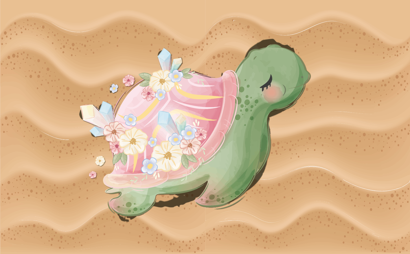 detský vinylový koberec oáza morských korytnačiek - Tenstickers