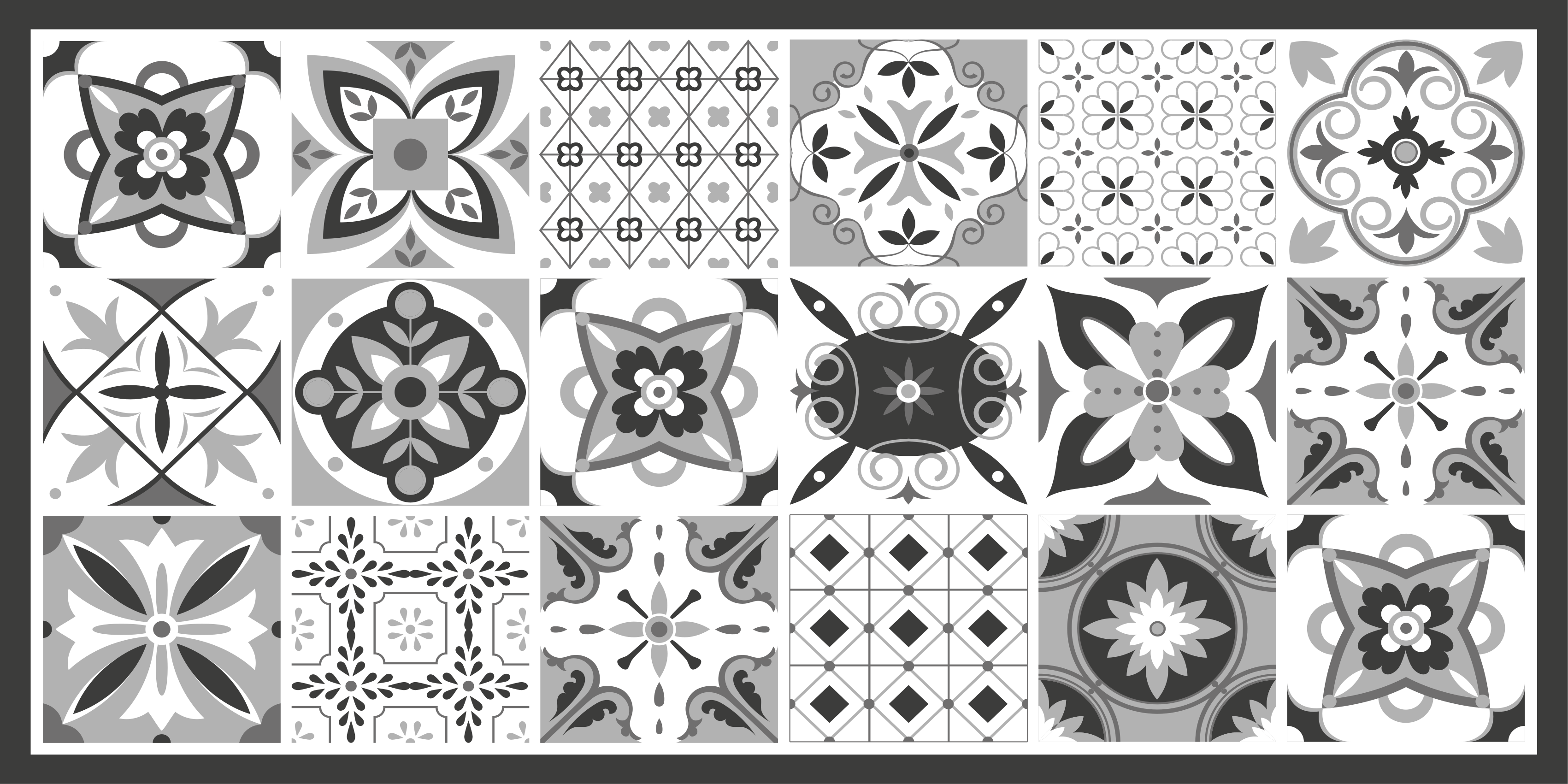 vinylové koberce obkladačky vzorovaný súbor dlaždíc - Tenstickers