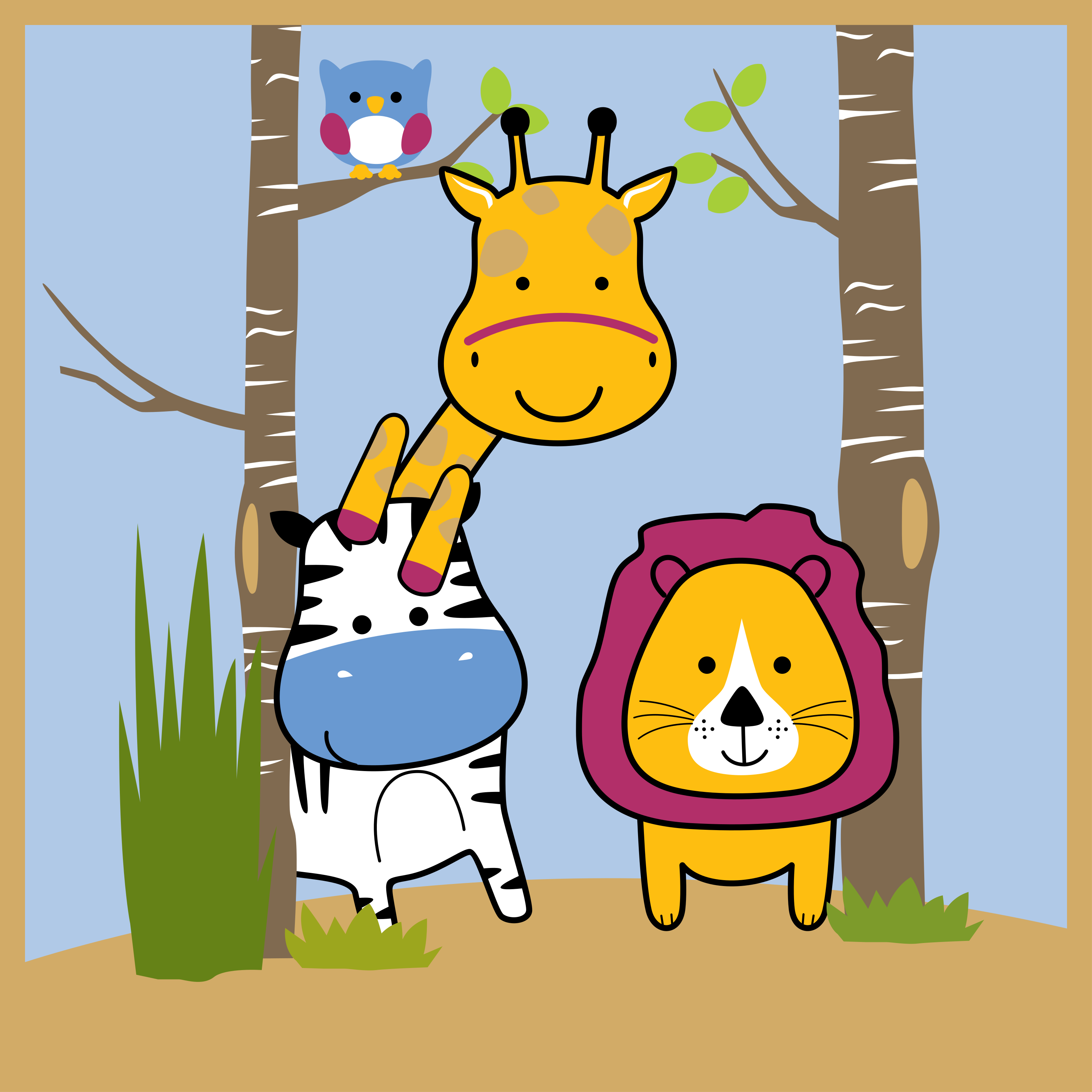 detský vinylový koberec zvieracie postavy - Tenstickers