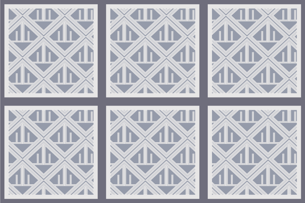 Vinylový koberec s geometrickými tvarmi vzorová sada - Tenstickers