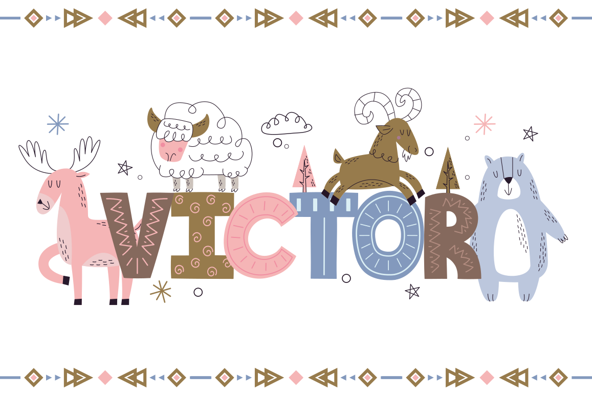 vinylový koberec s menom personalizovaná téma alpaky - Tenstickers