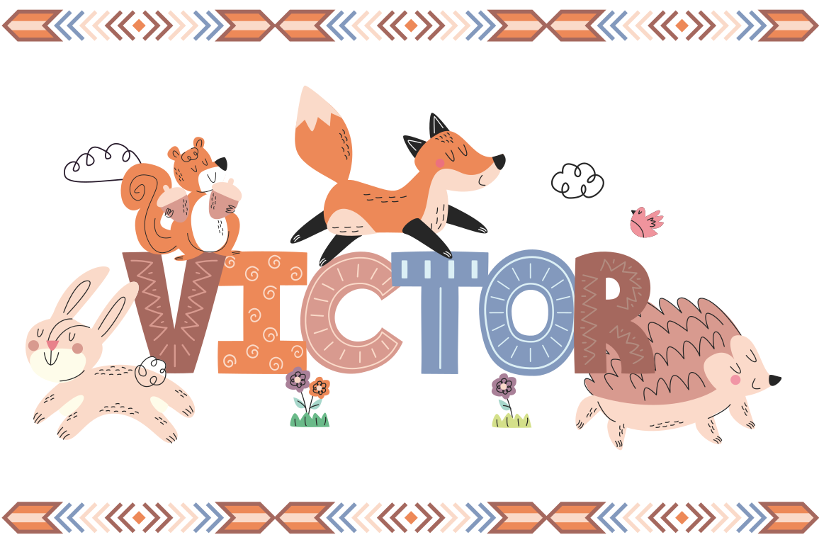 vinylový koberec meno prispôsobiteľné potvorky - Tenstickers