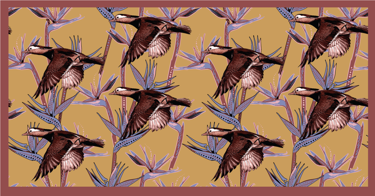 vinylové koberce zvieratá vzor lietajúcich kačíc - Tenstickers