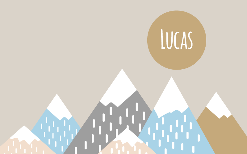 Ilustračný detský koberec "boho" hory - Tenstickers