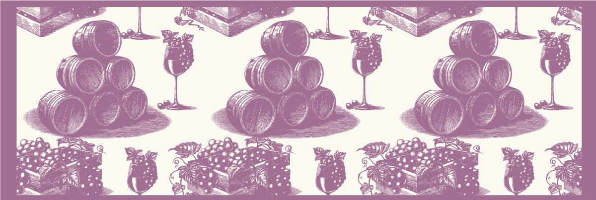 Vinylový koberec vintage estetika skice vínnej pivnice - Tenstickers