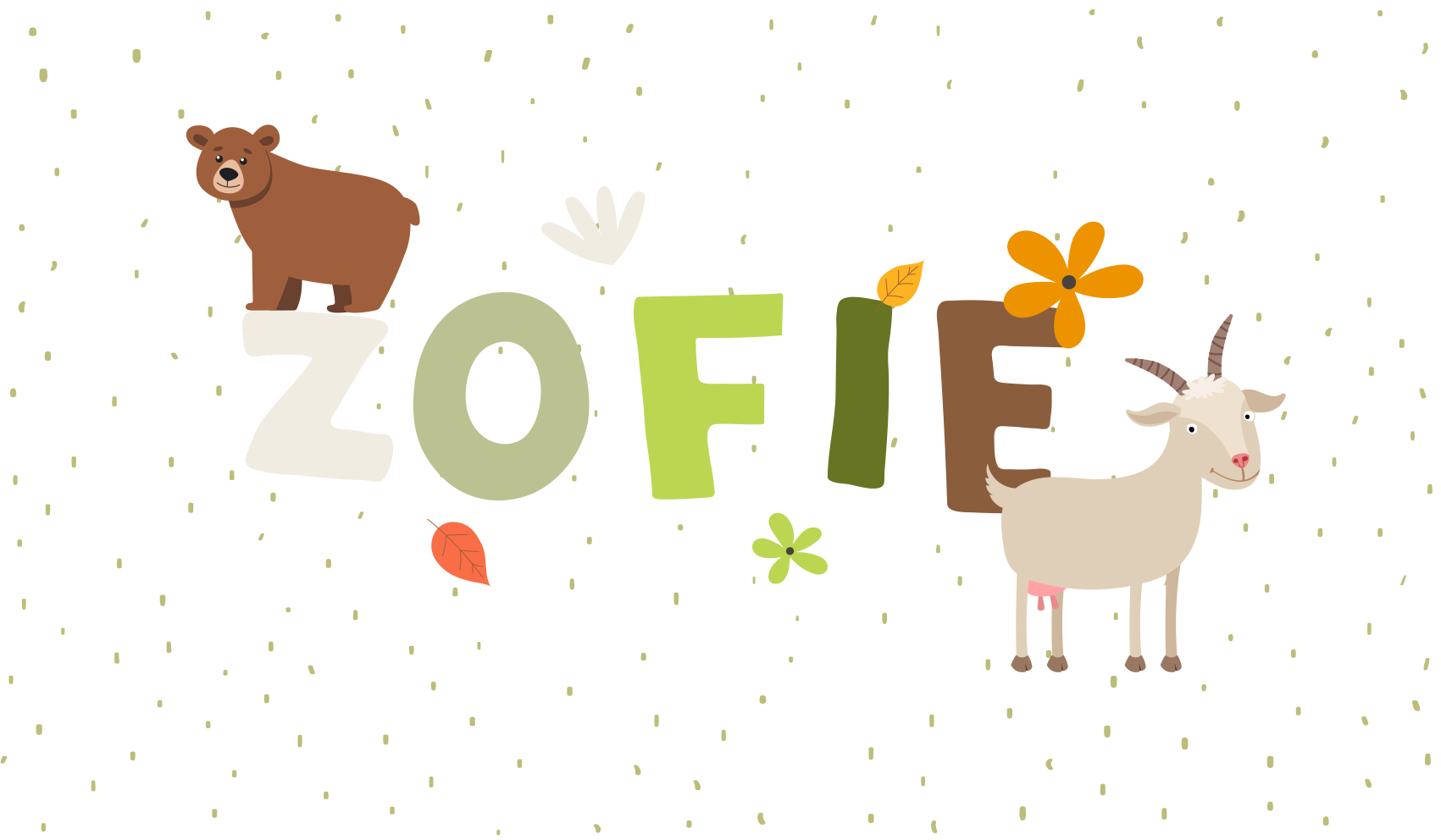 Vinylový koberec zvieratká a meno - Tenstickers