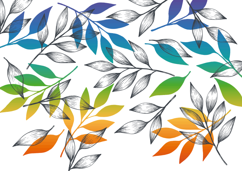 vinylový koberec kvety a rastliny rainbow farby listyRainbow farb - Tenstickers