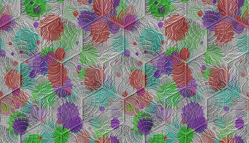 vinylový koberec do obývačky Špinavé Gaudiho dlaždice - Tenstickers