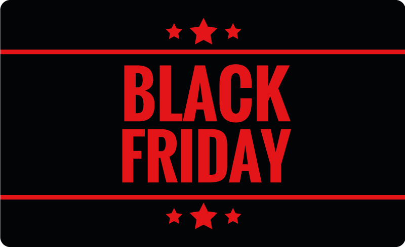 vinylový koberec čierny "Black Friday je výnimočný deň, kedy sa m - Tenstickers