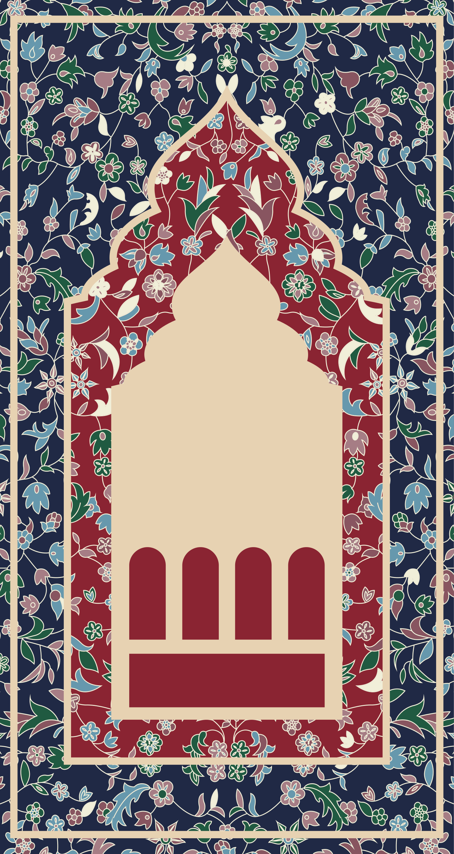 obdĺžnikový vinylový koberec kvetinový vzor perzský stiel - Tenstickers