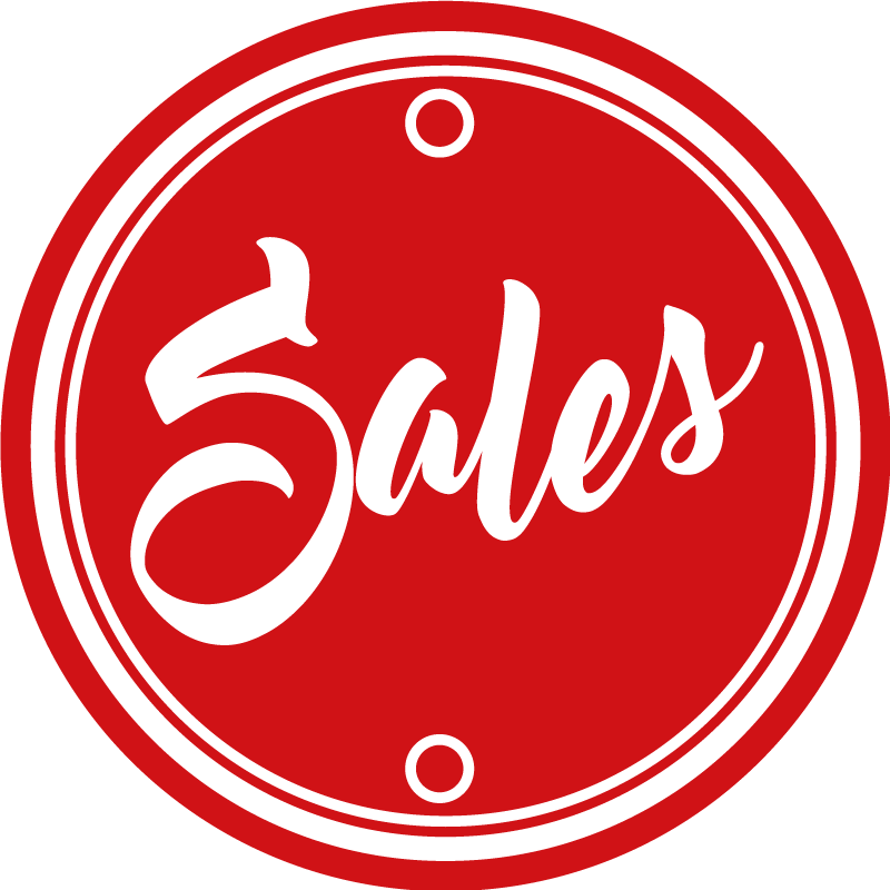 okrúhly vinylový koberec červený kruh text predaja - Tenstickers