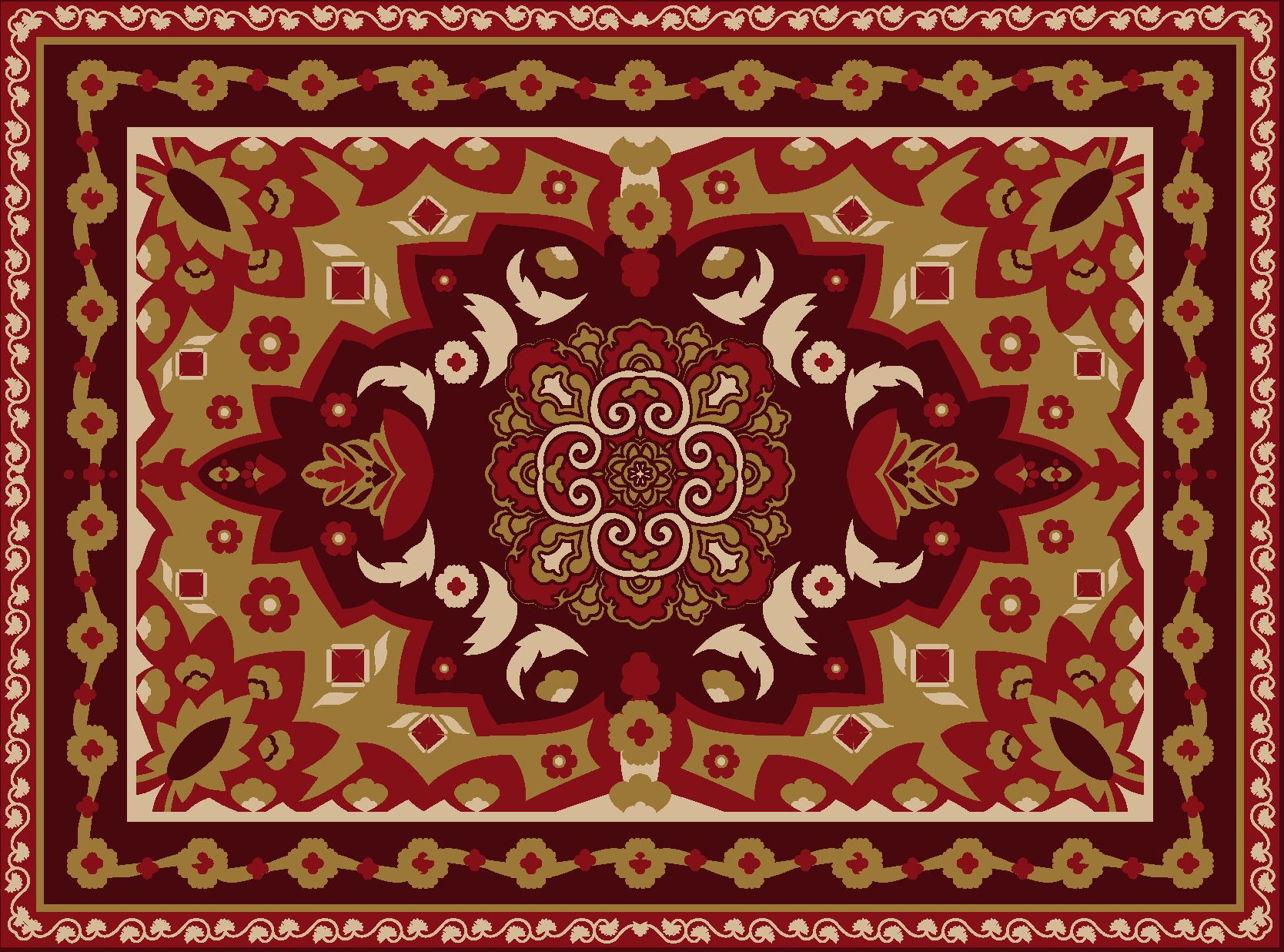 Vinylový koberec do jedálne s vintage kvetinovým vzorom - Tenstickers