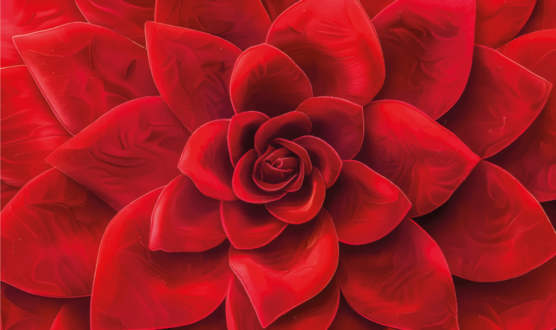 červený vinylový koberec dizajn okvetných lístkov - Tenstickers