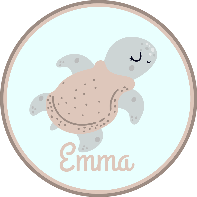 vinylový koberec s menom prispôsobiteľná korytnačka - Tenstickers