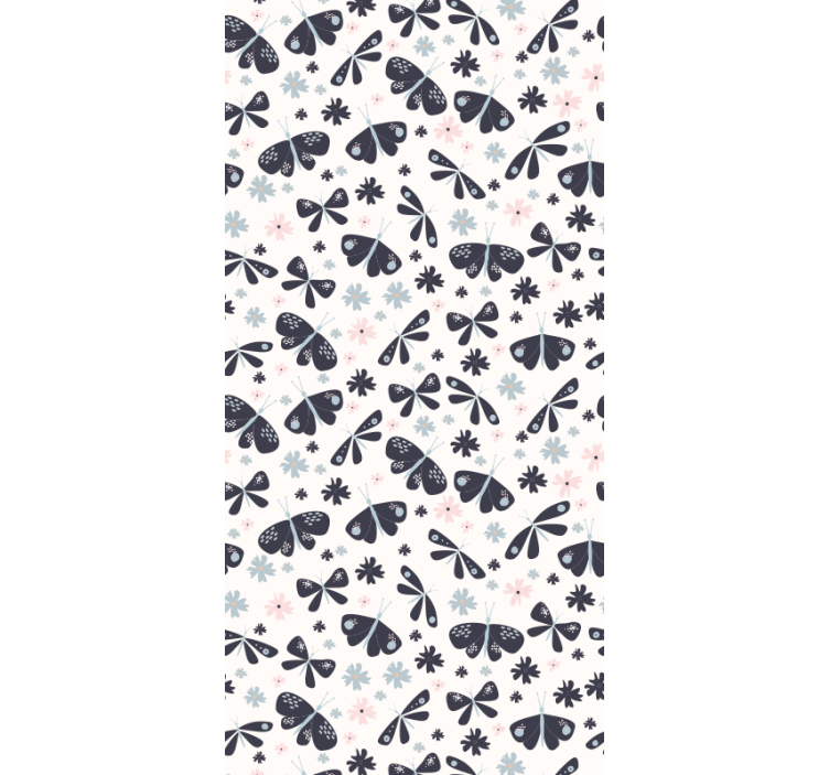 tapety na stenu motyle kvetinové vzory mašličiek - Tenstickers