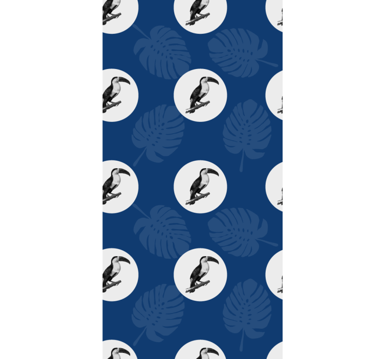 tapeta vtaky tukan a listy - Tenstickers