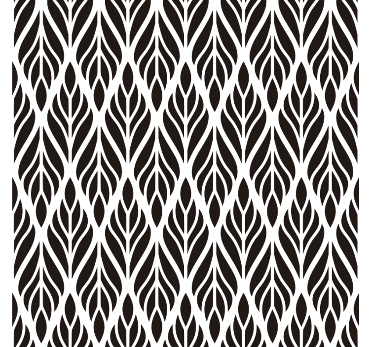 Tapety do obývačky s elegantnými čiernymi listami - Tenstickers