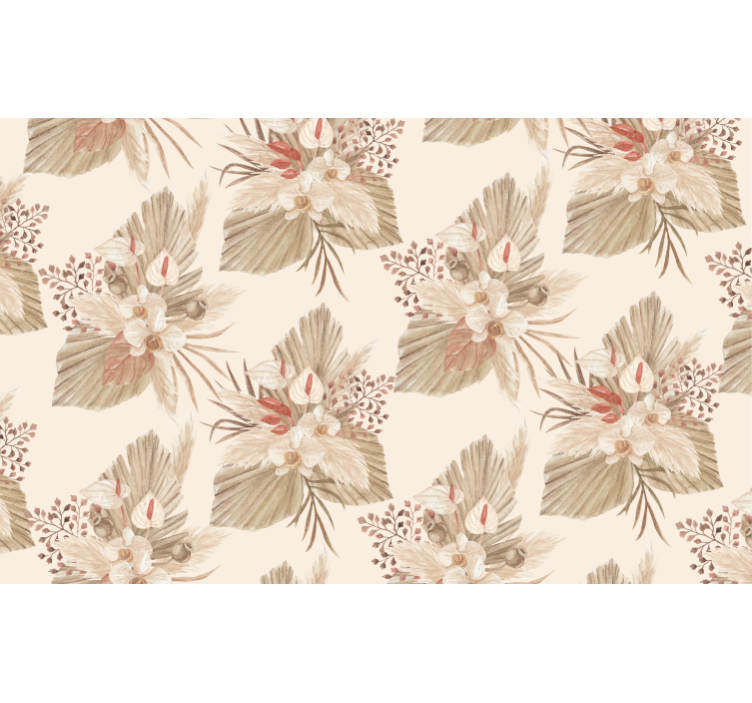 Tapety do obývačky sušené kvety s pampasom - Tenstickers