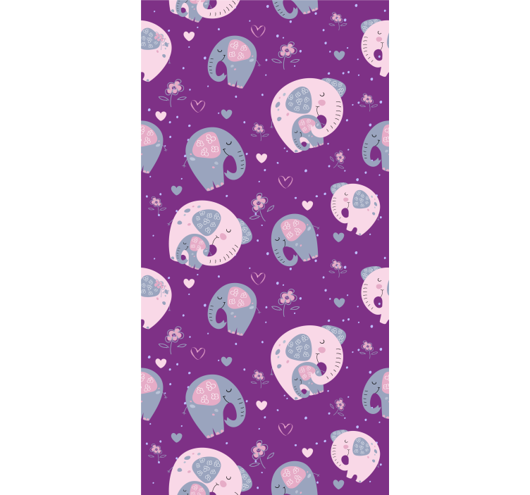 Tapeta do detskej izby s roztomilým sloním vzorom - Tenstickers