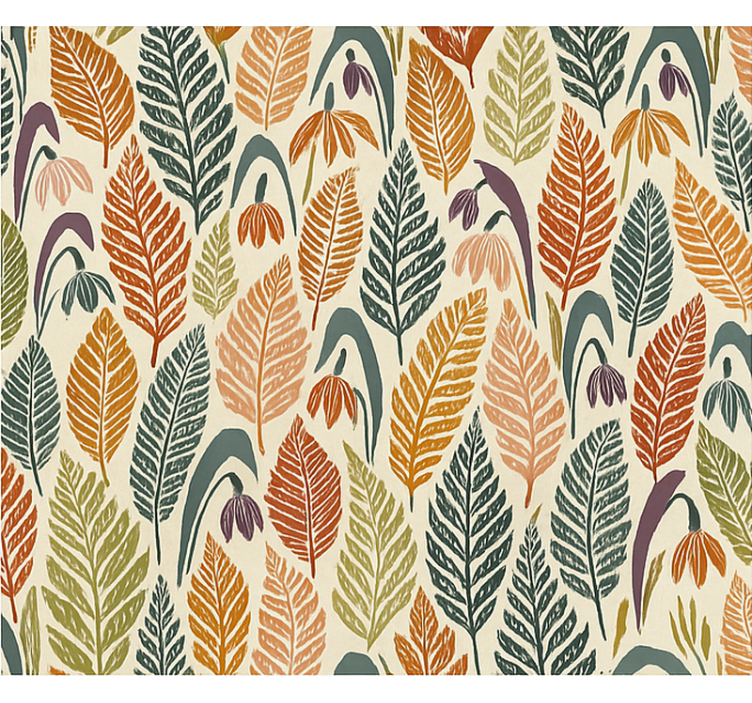 Škandinavské tapety s multikolórovými snežienkami - Tenstickers