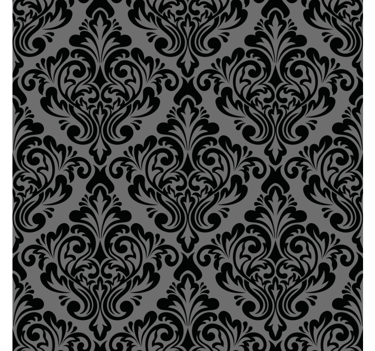 Klasické tapety vintage čierny damask - Tenstickers