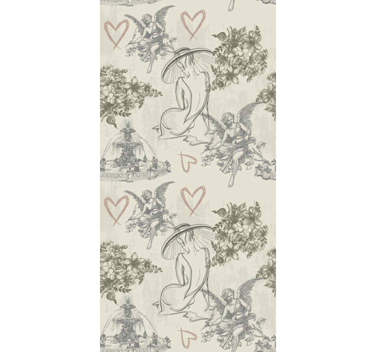 Klasické tapety s vintage francúzskym romantickým vzorom - Tenstickers