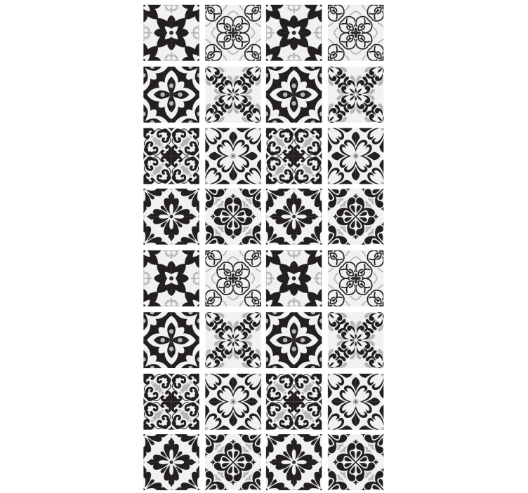 Tapety do kuchyne čierno-biele dlaždice - Tenstickers