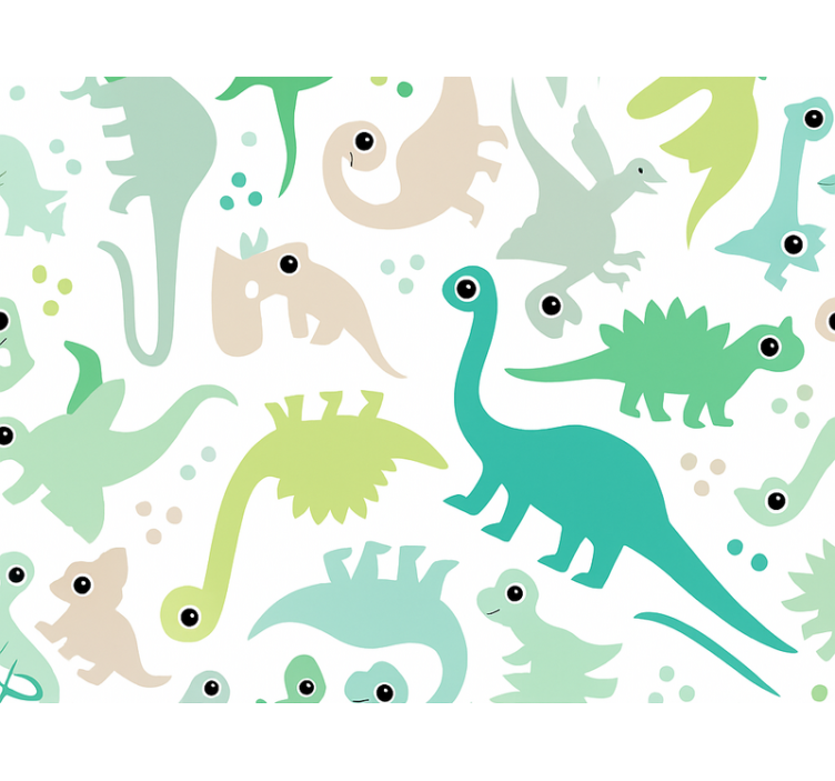 Tapeta do detskej izby jednoduchý farebný dinosaurus - Tenstickers