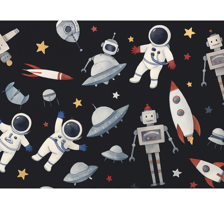 Tapeta do detskej izby kozmickí chlapci - Tenstickers