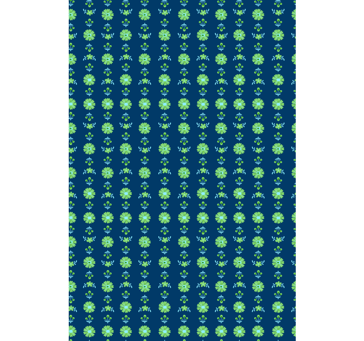 Tapety na stenu kvety zeleno-modrý tradičný poľský vzor - Tenstickers