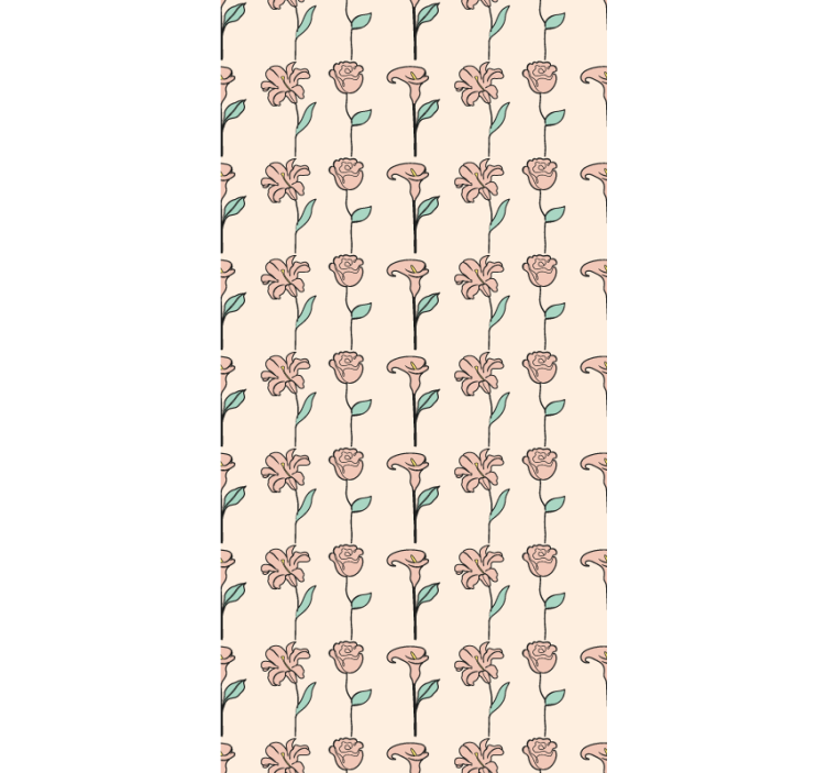 Kvetinová tapeta originálny dizajn minimalistických kvetov - Tenstickers