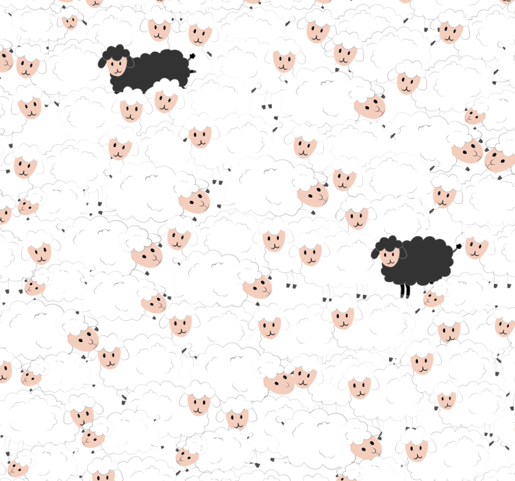 Zvieracie tapety vzorované ovce pre deti - Tenstickers