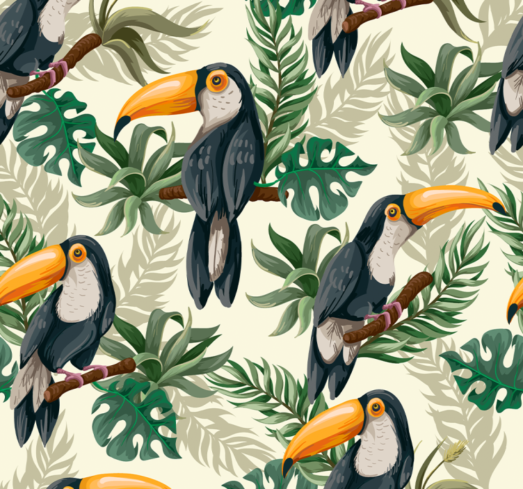 Tapeta prales džungle toucan - Tenstickers