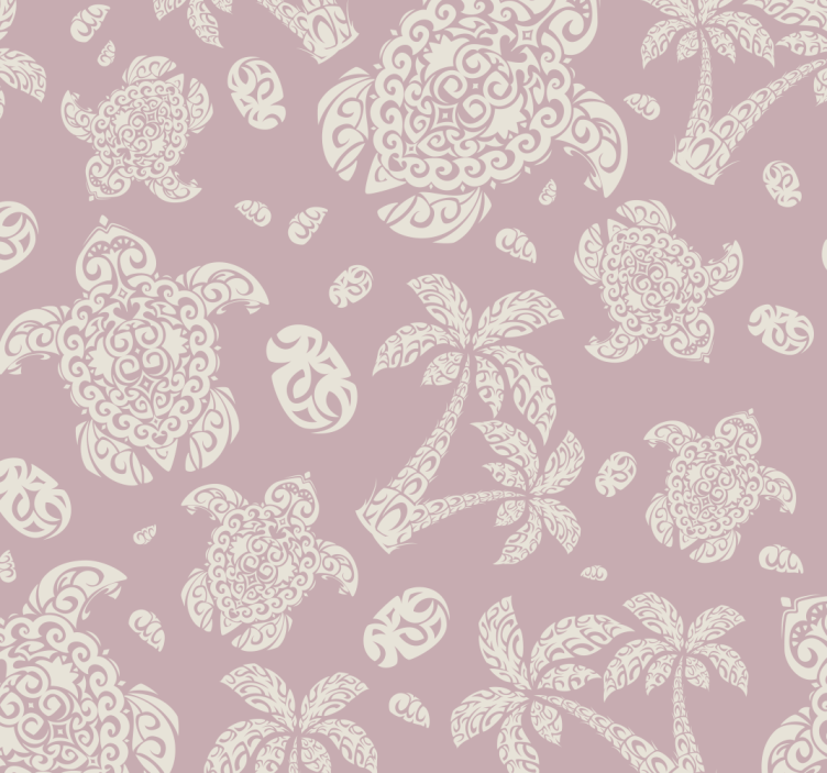 tapeta na stenu zvierata korytnačky a palmy - Tenstickers