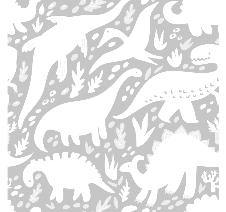 Dinosaur biely vzor zvierat tapety - Tenstickers