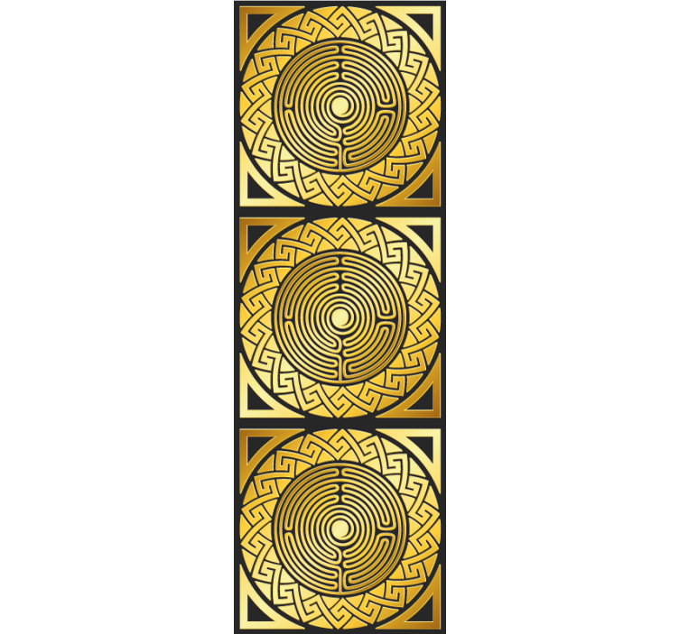žltá tapeta labyrintovú symetriu - Tenstickers