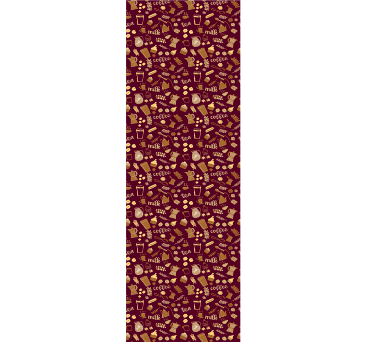 Káva text a ikona vzor kuchynské tapety - Tenstickers