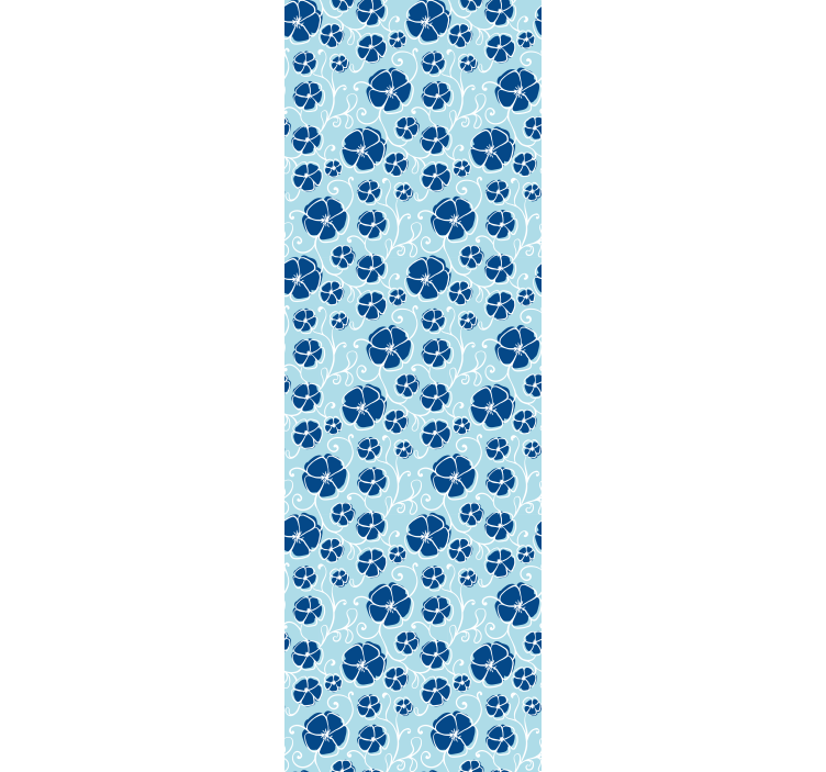 kvetinová tapeta modré kvetinové dlaždice - Tenstickers