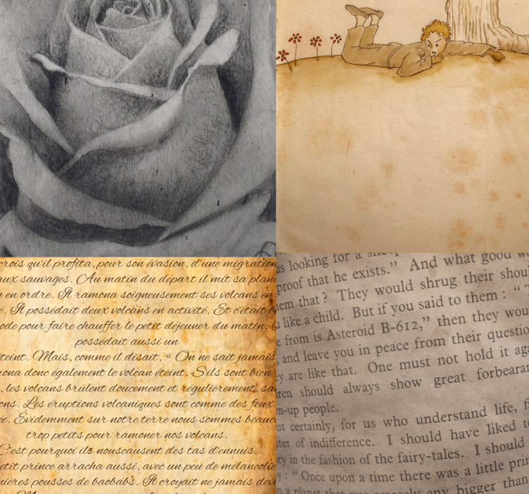 tapety s nápismi koláž malého princa - Tenstickers