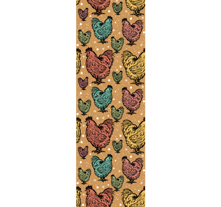 tapeta na stenu zvierata farebný vzor kohúta - Tenstickers