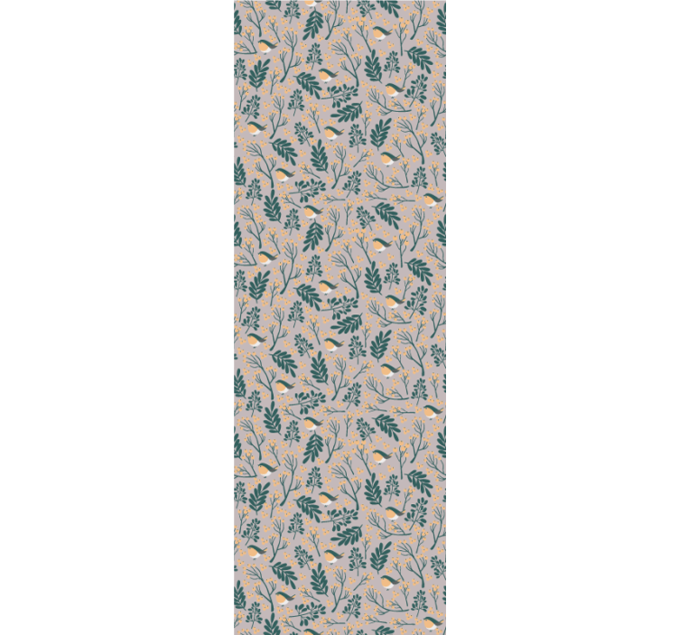 žlté vtáky v sivých lesných zvieracích tapetách - Tenstickers