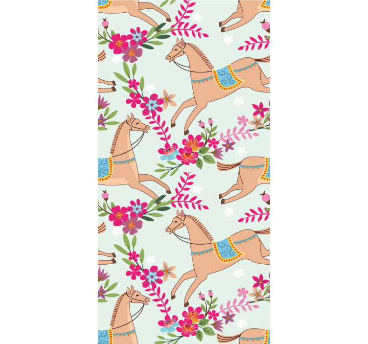 tapeta na stenu zvierata jazdecké kvety - Tenstickers