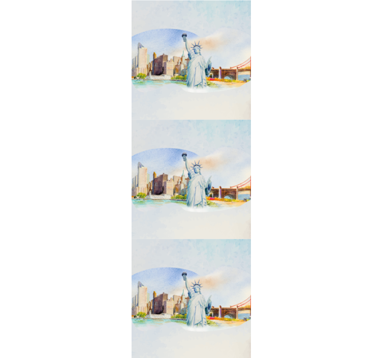 tapeta new york koláž mestských pamiatok - Tenstickers