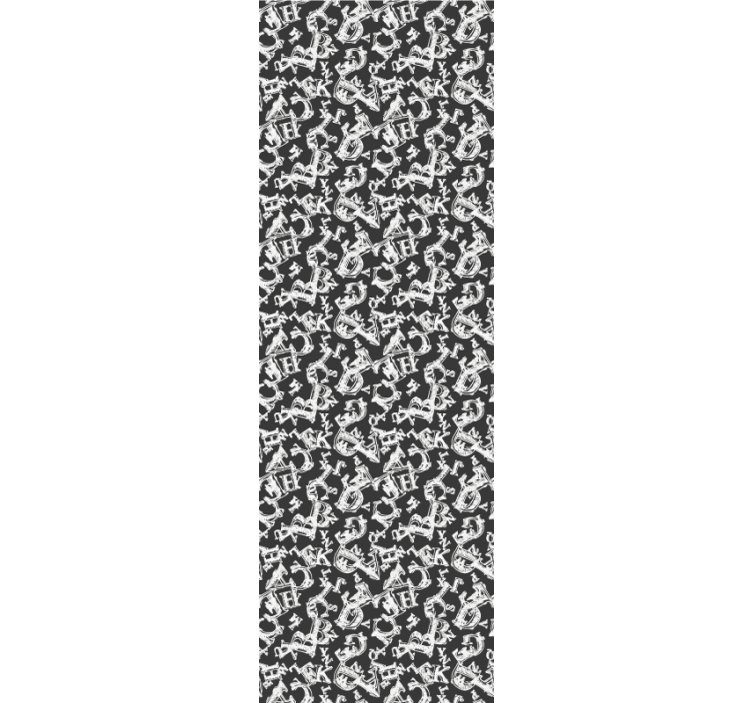 Písmená vo vintage štýle na tapety s čiernymi písmenami - Tenstickers