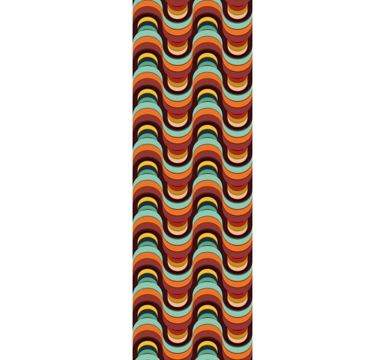 tapety geometrické vzory retro vlnitý vzor - Tenstickers