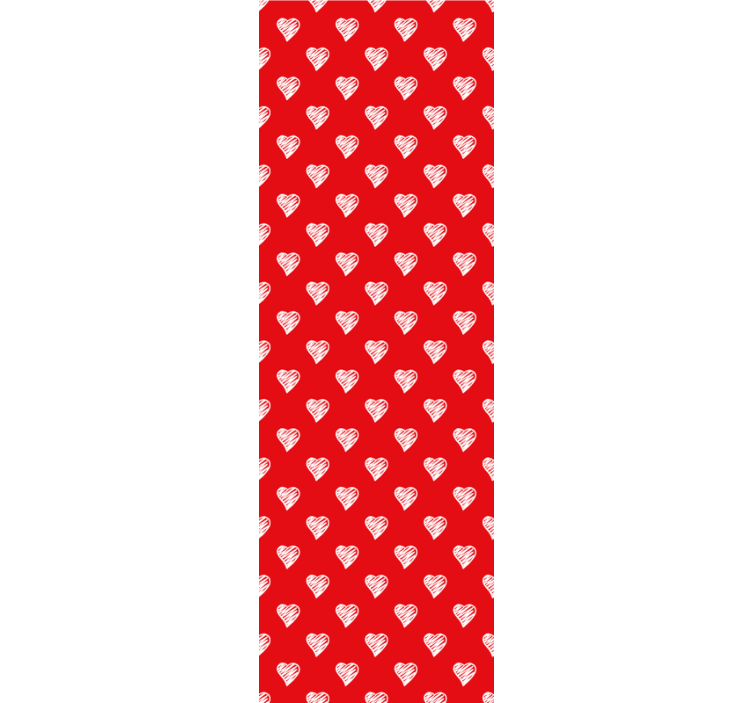 Tapeta s bielymi kreslenými srdcami pre dospievajúcu spálňu - Tenstickers